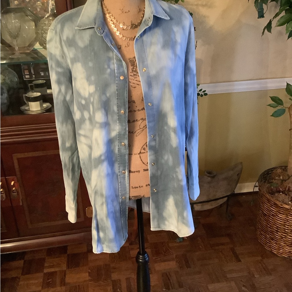 Tie-Dye Button-Up Shirt